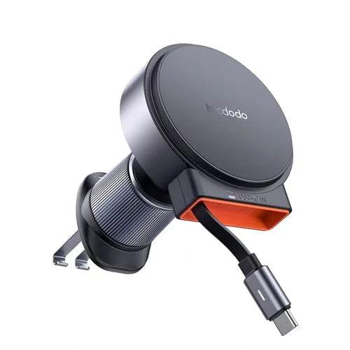 True 15W for iPhone Built - in Retractable cable Magnetic wireless car charger