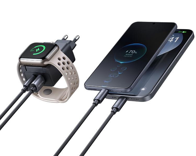 2-in-1 30W Travel charger with build -in Apple watch charger