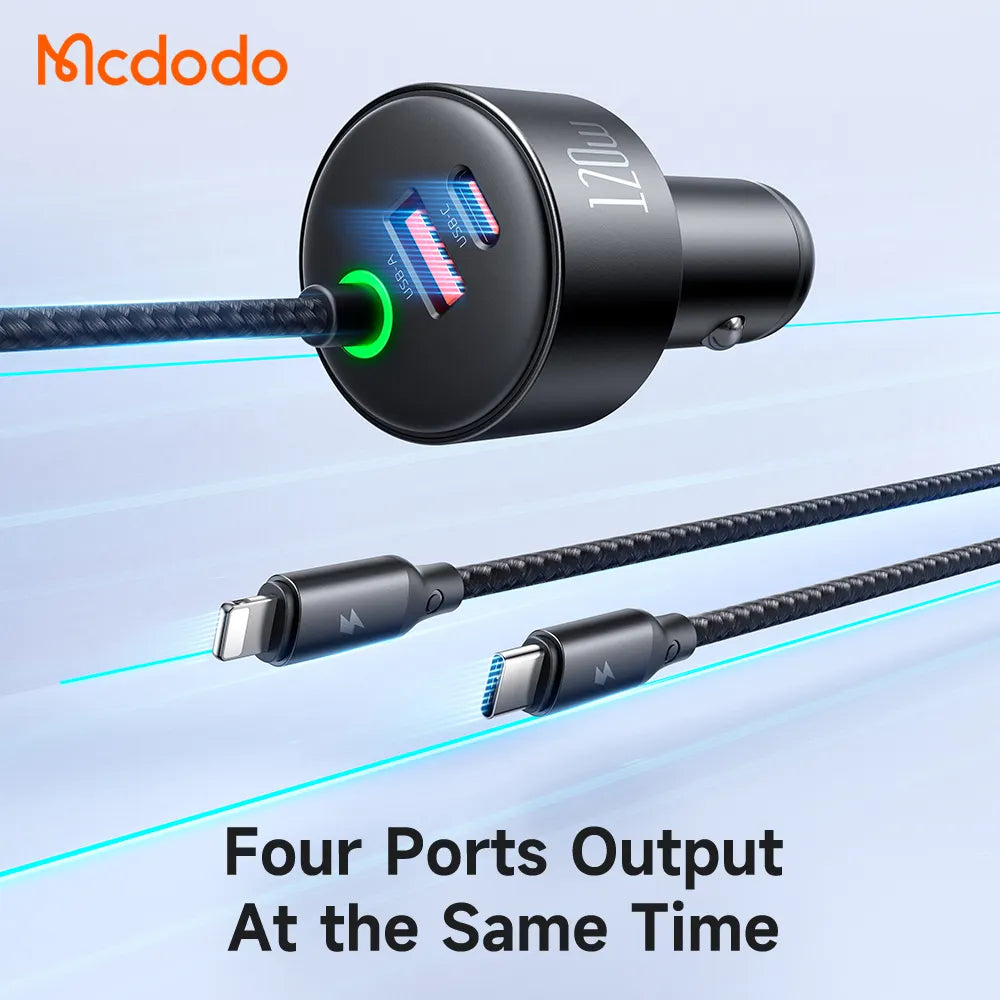 128W. 4-in-1 Car charger